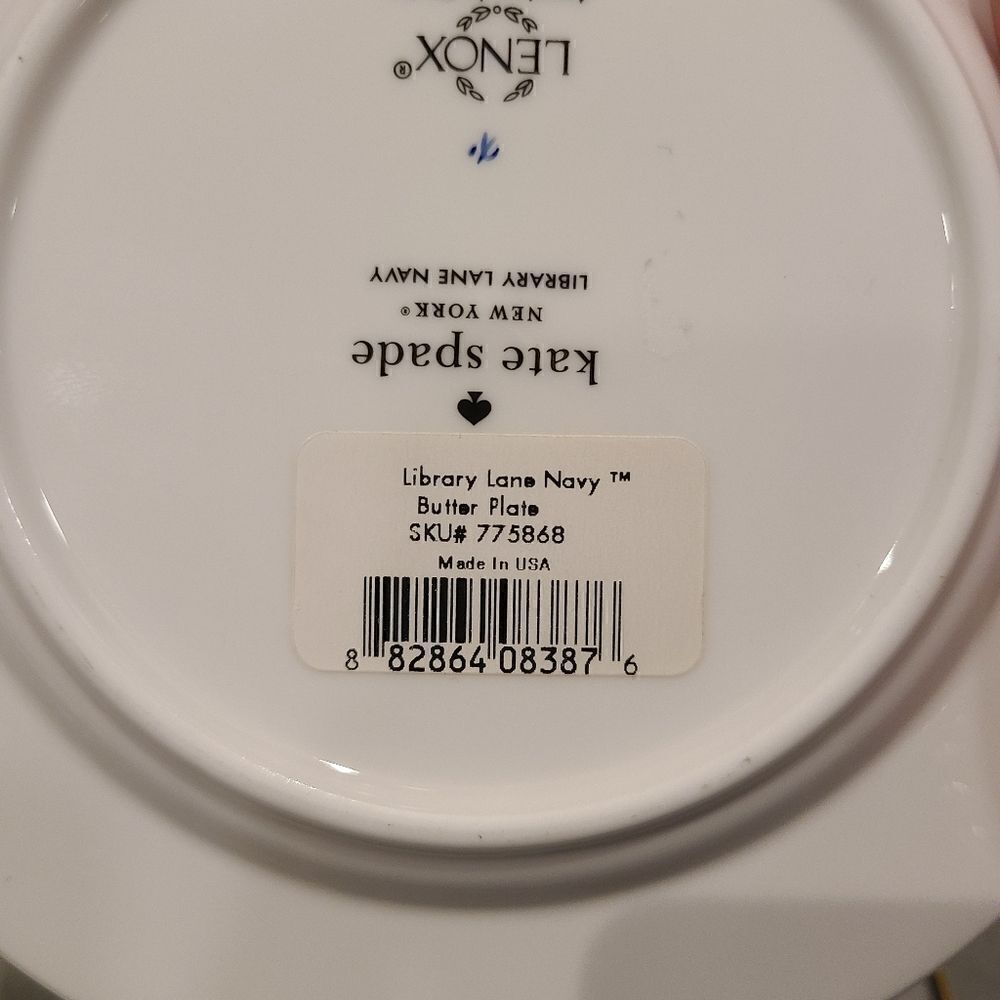 NWT Kate Spade Library Lane Butter Plates - Picture 5 of 7